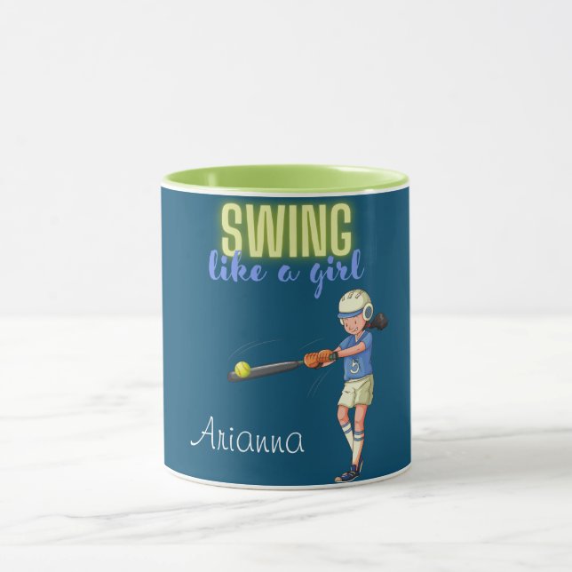Swing Like A Girl Softball  Mug (Center)