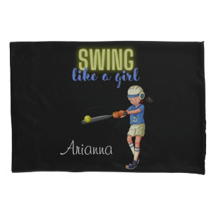 Swing Like A Girl Softball Pillow Case