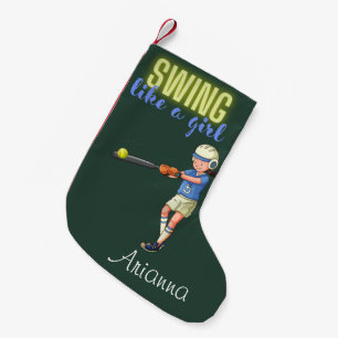 Swing Like A Girl Softball Small Christmas Stocking