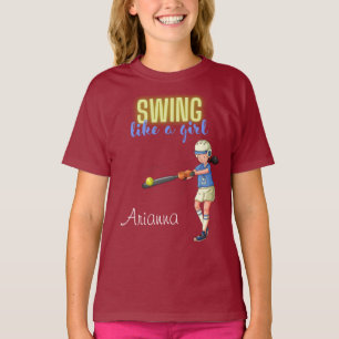 Swing Like A Girl Softball  T-Shirt