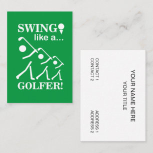 Swing Like A Golfer Golf Instructor Golf Pro Business Card