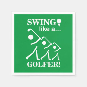 Swing Like A Golfer Golf Party Napkins