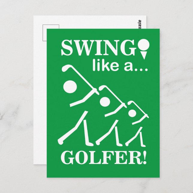 Swing Like A Golfer Golf Postcard (Front/Back)