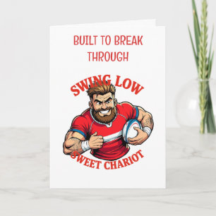 Swing Low Power Run Cartoon Rugby Charge Card