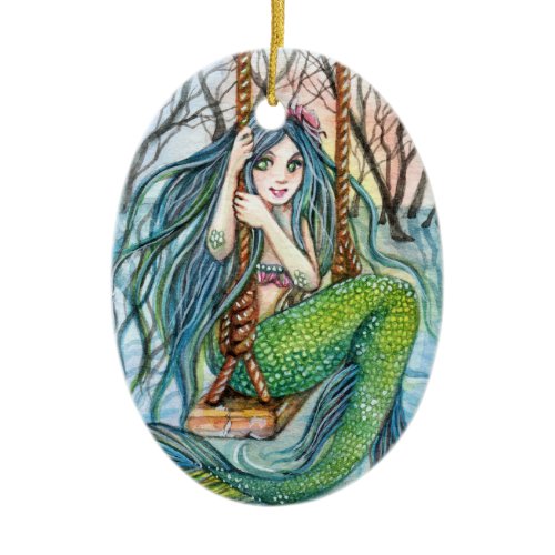 Swing - Mermaid Art Ceramic Ornament