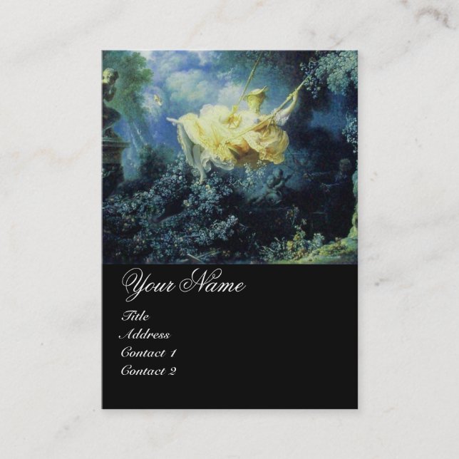 SWING  MONOGRAM ,Blue Green Yellow Black Business Card (Front)