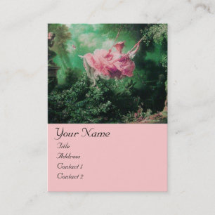 SWING  MONOGRAM ,Green Pink Fuchsia Business Card