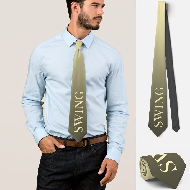 Swing musician dancer style elegant gold neck tie (Creator Uploaded)