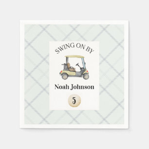 Swing on by Boy's 5th Birthday Par-tee Golf Napkins