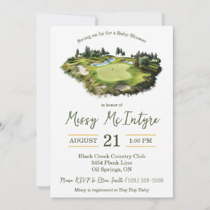 Swing on By, Golf Themed Baby Shower Invitation
