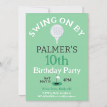 Swing On By Golfing Birthday Party Invitation