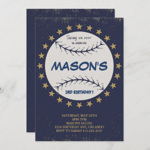 Swing on Over Baseball Birthday Invitation