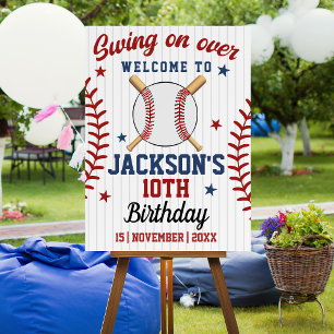 "Swing On Over – Baseball Birthday Party  Foam Board