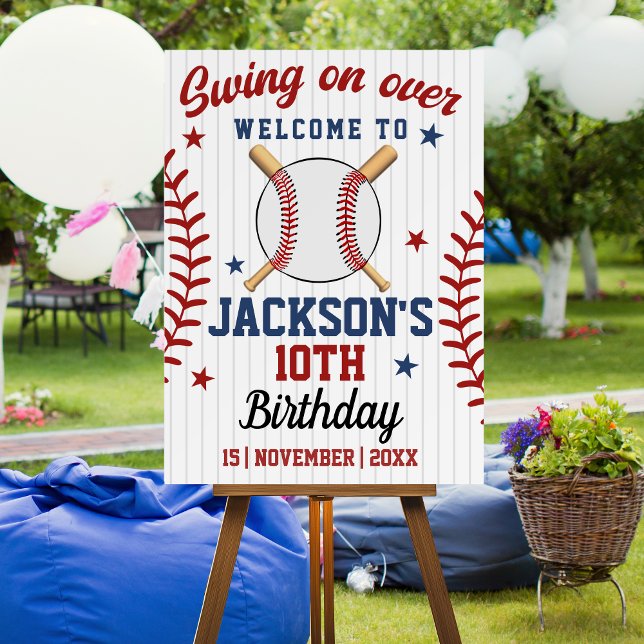 "Swing On Over – Baseball Birthday Party  Foam Board (Creator Uploaded)
