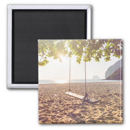 Swing on the Beach at Sunset Magnet
