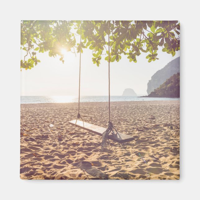 Swing on the Beach at Sunset Magnet (Front)