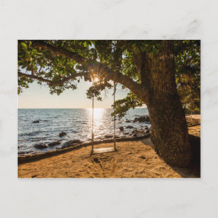 Swing on the Beach at Sunset Postcard