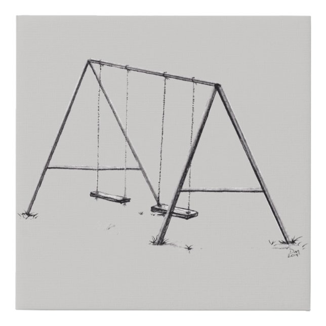 Swing original pencil drawing print (Front)