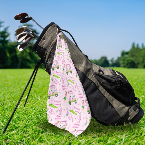 Swing Pink Golfer Breast Cancer Awareness Golf Towel