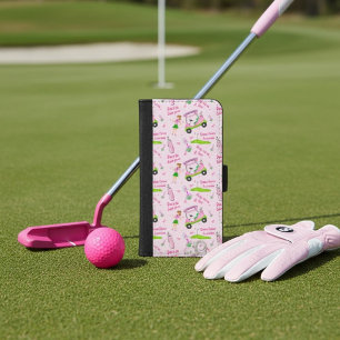Swing Pink Golfer Breast Cancer Awareness iPhone 8/7 Plus Wallet Case