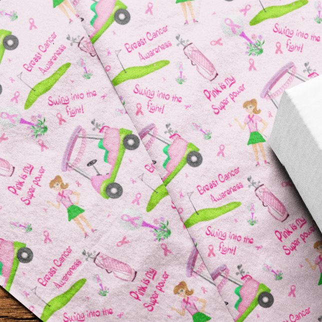 Swing Pink Golfer Breast Cancer Awareness  Tissue Paper (Creator Uploaded)