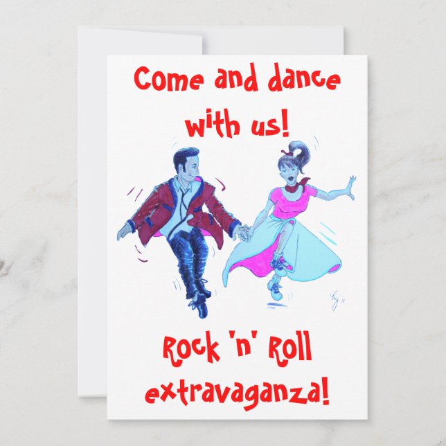 swing rock and roll dance invitation (Front)