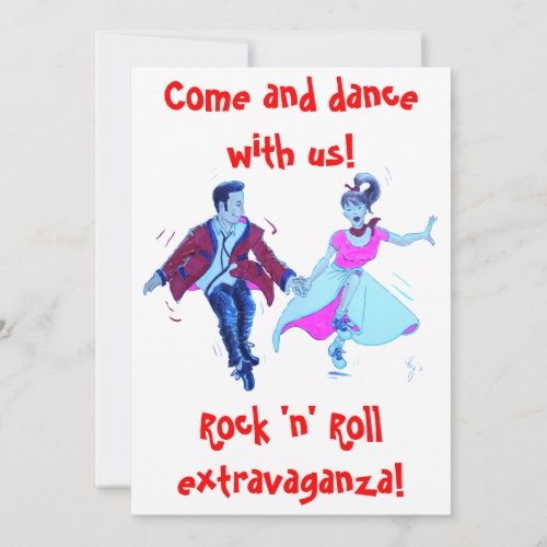 swing rock and roll dance invitation