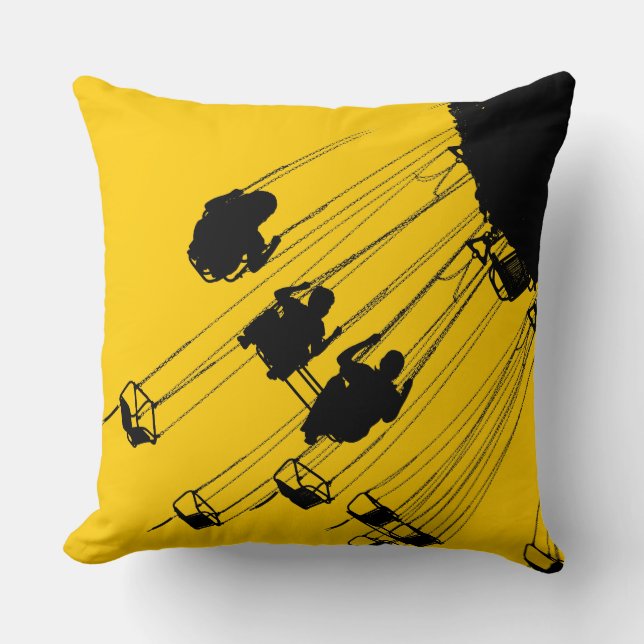 Swing Roundabout - Amber Throw Pillow (Front)
