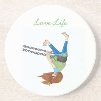 Swing Time Sandstone Coaster by Linorama at Zazzle