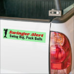 Swinger Alert Bumper Sticker - Golf Cart Fun<br><div class="desc">Drive laughs on the course with this irresistible "Swinger Alert" bumper sticker! Made from premium outdoor vinyl that resists fading and peeling. Perfect for golf carts,  cars,  or clubhouse decor. [ALT text: Hilarious "Swinger Alert" golf bumper sticker,  weatherproof vinyl decal for golf carts and country club humor]</div>