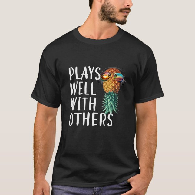 Swinger Couples Plays Well With Others Upside Down T-Shirt (Front)