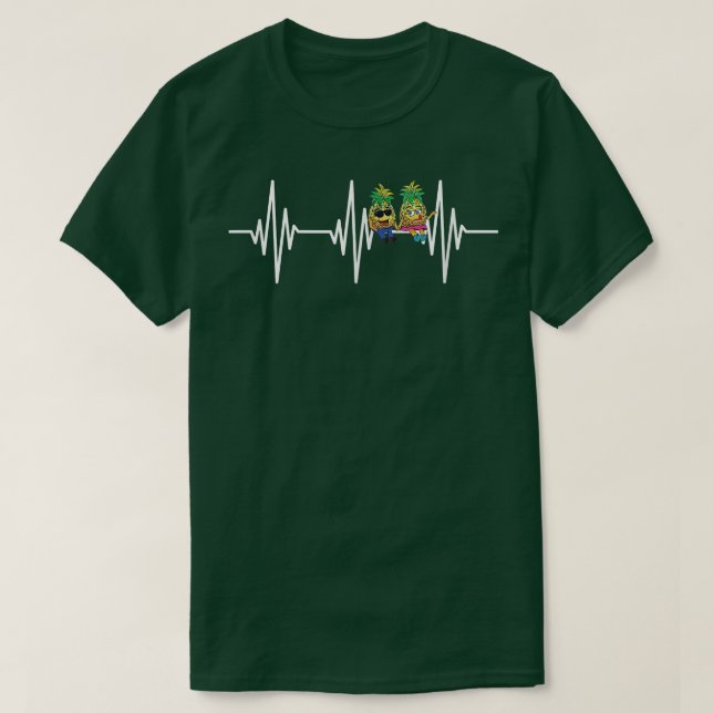 Swinger Heartbeat Upside Down Pineapple Couple Men T-Shirt (Design Front)