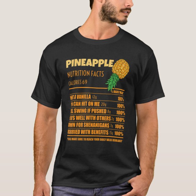 Swinger Nutrition Facts Upside Down Pineapple Men  T-Shirt (Front)