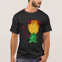Swinger Upside Down Bad Pineapple Devil Horn T-Shirt