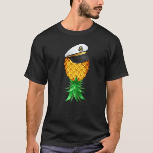 Swinger Upside Down Pineapple Captain Sailor Hat S T_Shirt