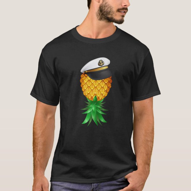 Swinger Upside Down Pineapple Captain Sailor Hat S T-Shirt (Front)