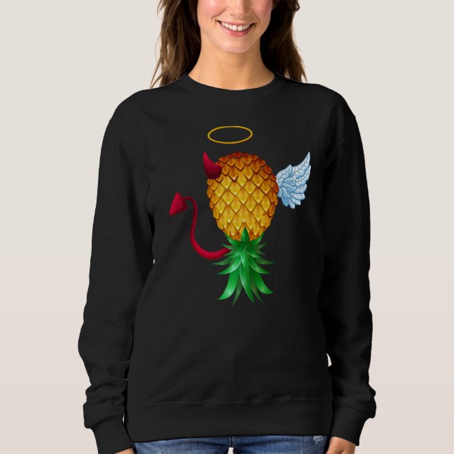 Swinger Upside Down Pineapple Half Devil Half Ange Sweatshirt (Front)