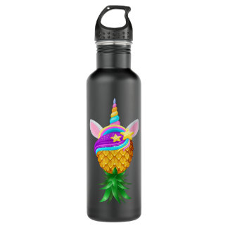 Swinger Upside Down Pineapple Magical Unicorn Head Stainless Steel Water Bottle