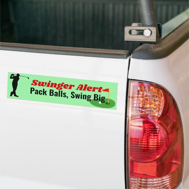 Swingers Pack Balls Swing Big Golf Pun Bumper Stic Sticker (On Truck)