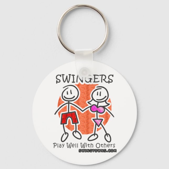 Swingers Play Well Together Keychain (Front)