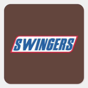 Swingers Snickers Parody Funny Square Sticker