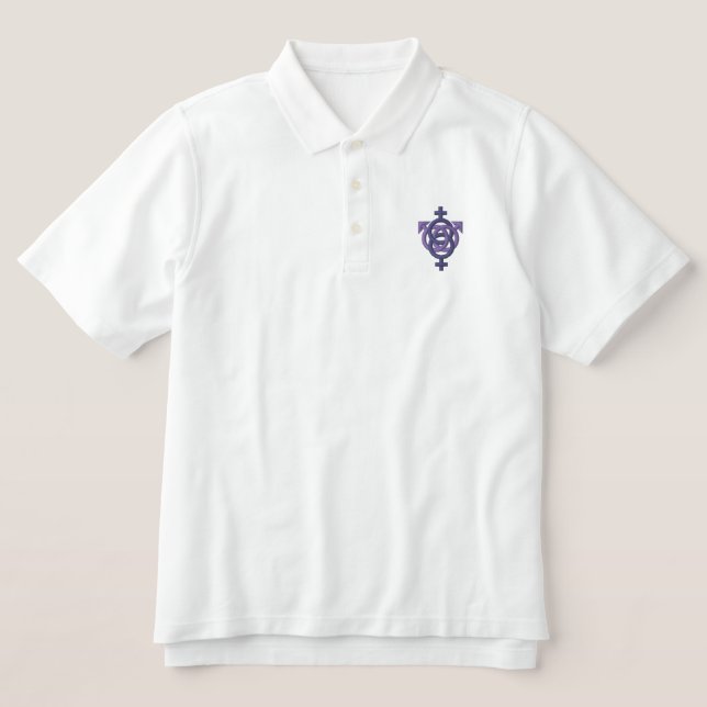 SWINGERS SYMBOLL MFFM GRAY EMBROIDERED POLO SHIRT (Design Front)