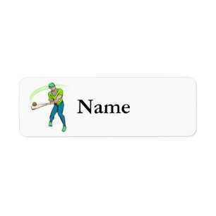 Swinging bat baseball player label