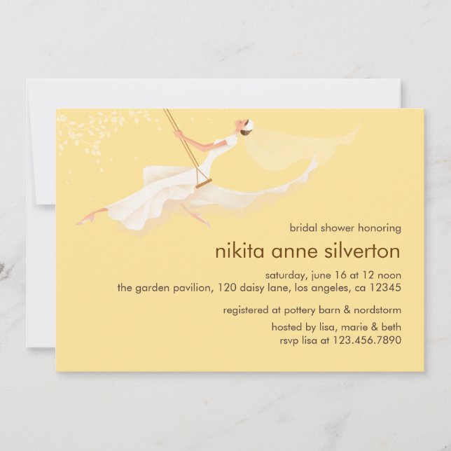 Swinging Bridal Shower Card (Front)