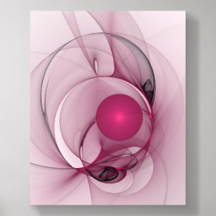 Swinging Fractal, Modern Abstract Berry Pink Art Acrylic Photo Tile