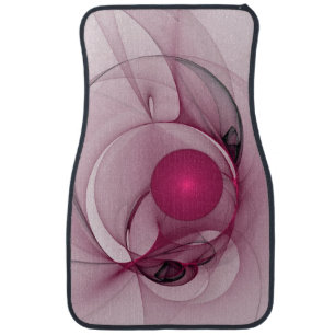 Swinging Fractal, Modern Abstract Berry Pink Art Car Floor Mat