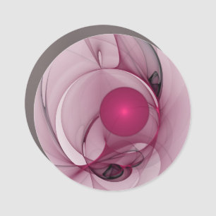 Swinging Fractal, Modern Abstract Berry Pink Art Car Magnet