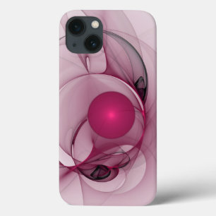 Swinging Fractal, Modern Abstract Berry Pink Art iPhone 13 Case