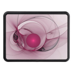 Swinging Fractal, Modern Abstract Berry Pink Art Hitch Cover