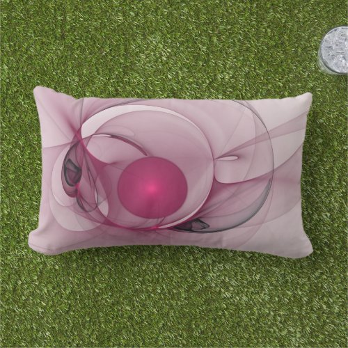 Swinging Fractal Modern Abstract Berry Pink Art Lumbar Pillow